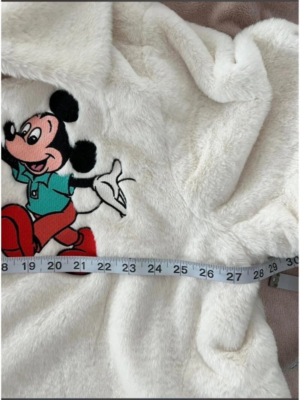 Disney Mickey xl white fur jacket coat embroidered - Picture 2 of 9